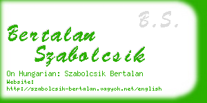 bertalan szabolcsik business card